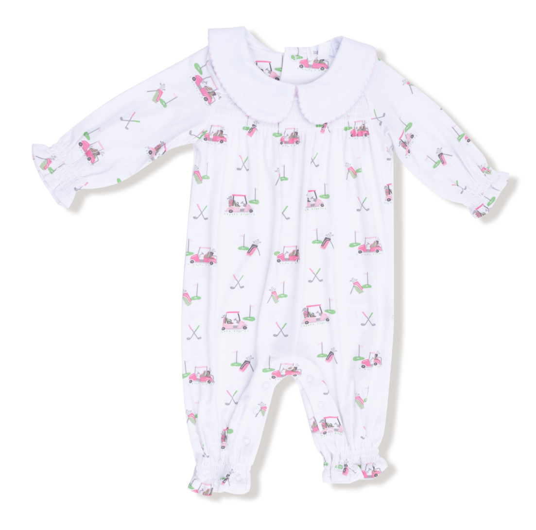 Angel Dear Polo Romper II Baby Golf Carts - Blue Stripe main image 0
