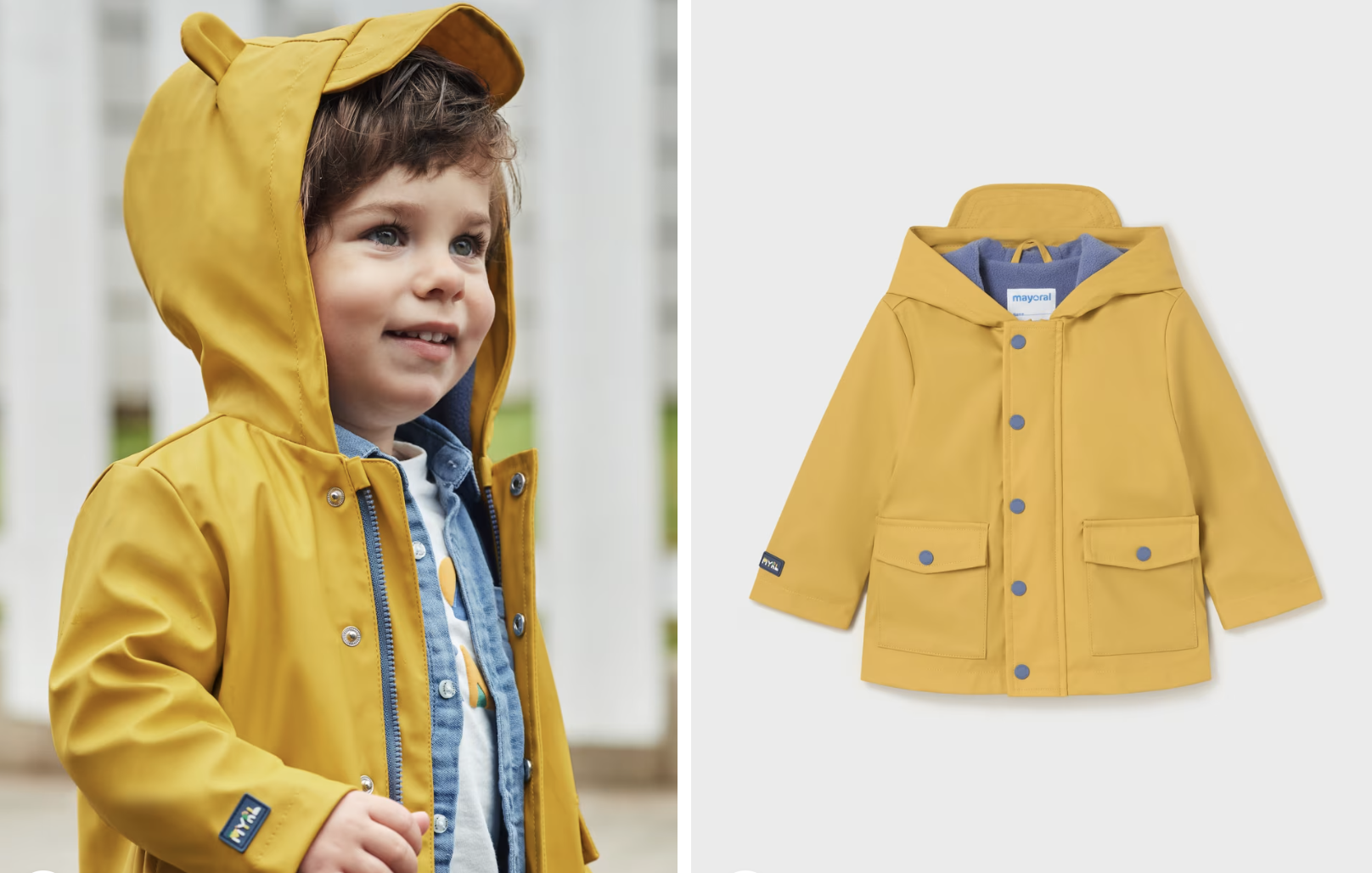 Yellow Raincoat with Hood Sweet Pea Children