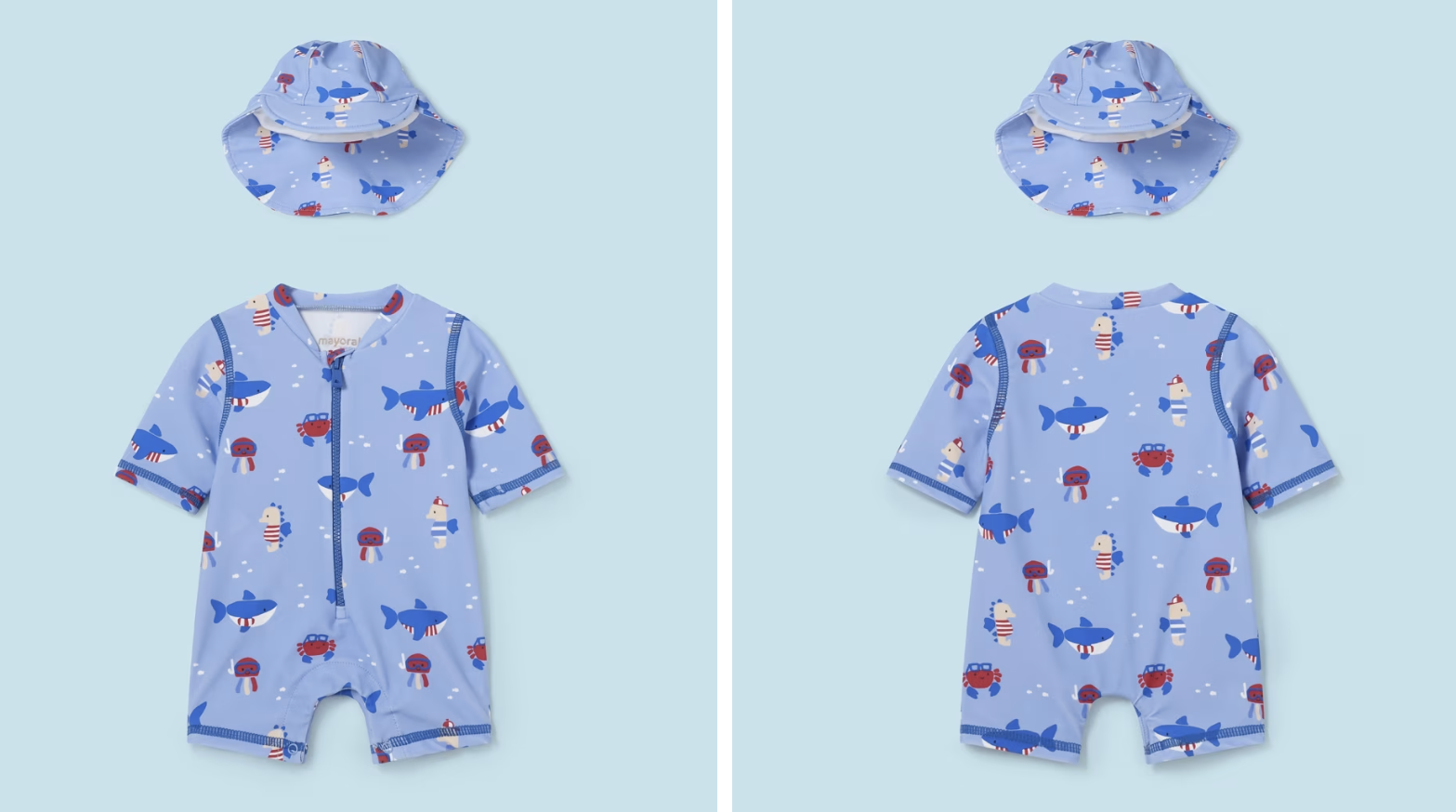 Baby Boy 2 Piece Swim with Hat UPF 40
