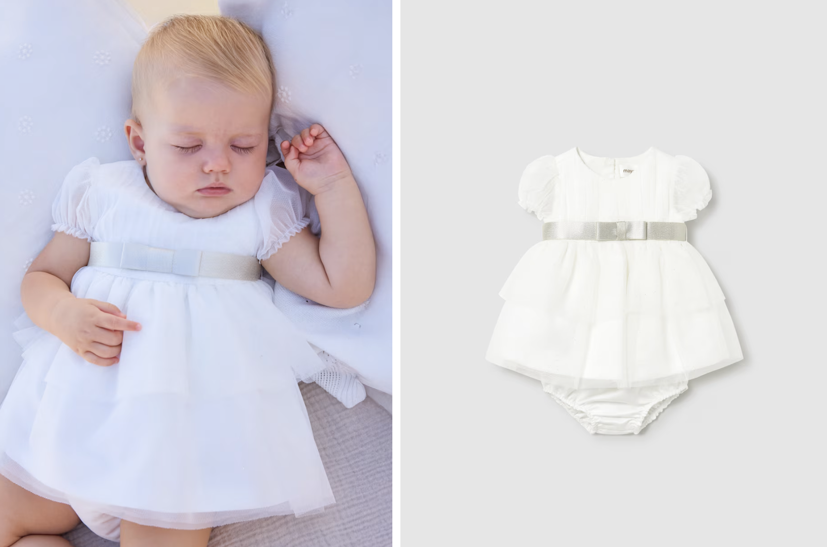 Mayoral-Baby Girls Ivory Tulle Dress Set
